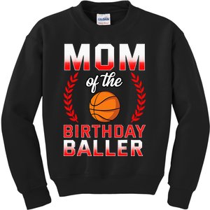 Mom Of The Birthday Boy Basketball Bday Celebration Kids Sweatshirt