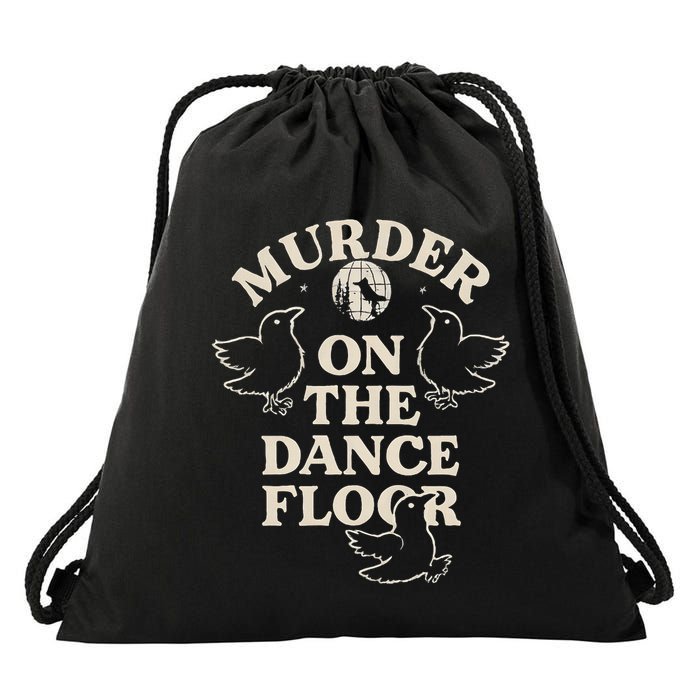 Murder On The Dance Floor Crows Drawstring Bag