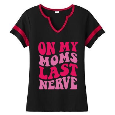 Mommy Of The Birthday Girl Unicorn Flossing MomOn My Mom's Last Nerve Ladies Halftime Notch Neck Tee