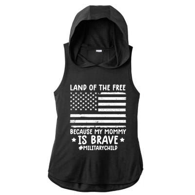 Month Of The Military Land Of Free Because My Mommy Is Brave Gift Ladies PosiCharge Tri-Blend Wicking Draft Hoodie Tank