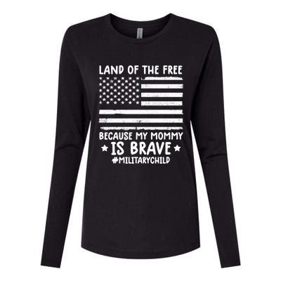 Month Of The Military Land Of Free Because My Mommy Is Brave Gift Womens Cotton Relaxed Long Sleeve T-Shirt