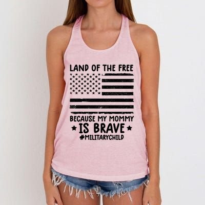 Month Of The Military Land Of Free Because My Mommy Is Brave Gift Women's Knotted Racerback Tank