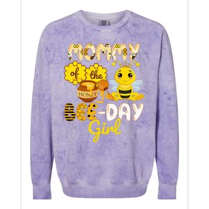 Mommy Of The Bee Day Girl Funny Bee Birthday Party Colorblast Crewneck Sweatshirt