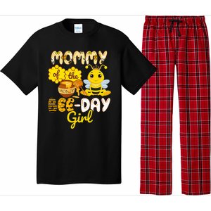 Mommy Of The Bee Day Girl Funny Bee Birthday Party Pajama Set