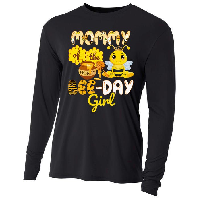 Mommy Of The Bee Day Girl Funny Bee Birthday Party Cooling Performance Long Sleeve Crew