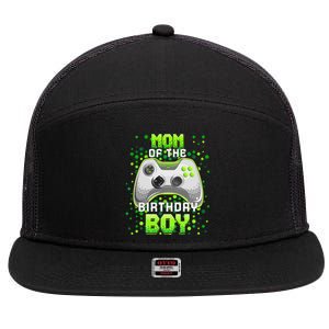 Mom of the Birthday Matching Video Gamer Birthday Party 7 Panel Mesh Trucker Snapback Hat