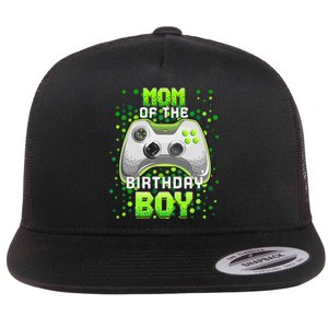 Mom of the Birthday Matching Video Gamer Birthday Party Flat Bill Trucker Hat