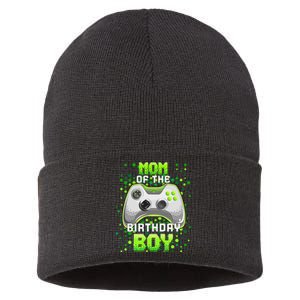 Mom of the Birthday Matching Video Gamer Birthday Party Sustainable Knit Beanie