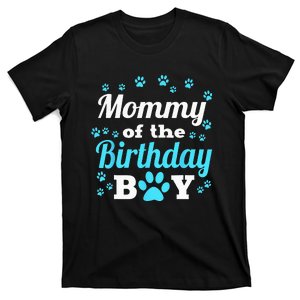 Mommy Of The Birthday Boy Dog Paw Bday Party Celebration T-Shirt