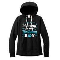 Mommy Of The Birthday Boy Dog Paw Bday Party Celebration Women's Fleece Hoodie