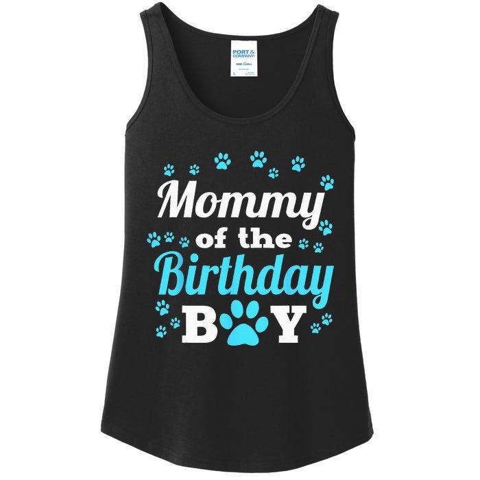 Mommy Of The Birthday Boy Dog Paw Bday Party Celebration Ladies Essential Tank