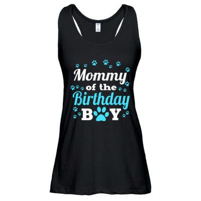 Mommy Of The Birthday Boy Dog Paw Bday Party Celebration Ladies Essential Flowy Tank