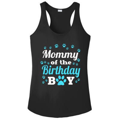 Mommy Of The Birthday Boy Dog Paw Bday Party Celebration Ladies PosiCharge Competitor Racerback Tank