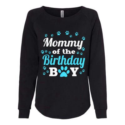 Mommy Of The Birthday Boy Dog Paw Bday Party Celebration Womens California Wash Sweatshirt