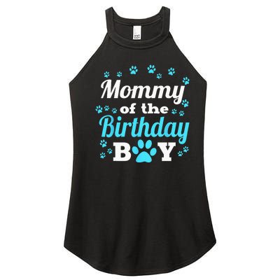 Mommy Of The Birthday Boy Dog Paw Bday Party Celebration Women's Perfect Tri Rocker Tank