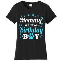 Mommy Of The Birthday Boy Dog Paw Bday Party Celebration Women's T-Shirt