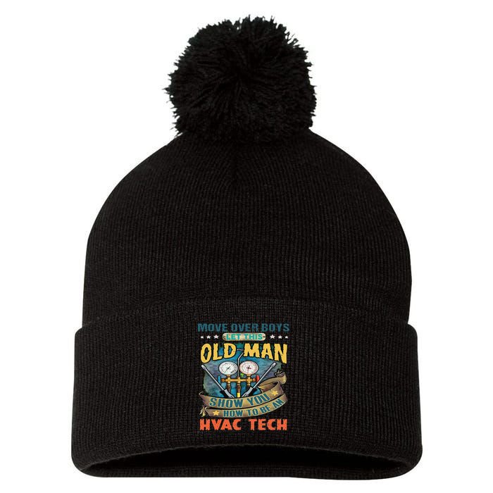 Move Overlet This Old Man Show You How To Be An Hvac Pom Pom 12in Knit Beanie