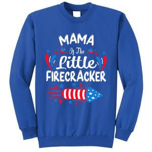 Mama Of The Little Firecracker 4th Of July Birthday Party Cool Gift Sweatshirt