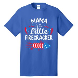 Mama Of The Little Firecracker 4th Of July Birthday Party Cool Gift Tall T-Shirt