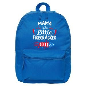 Mama Of The Little Firecracker 4th Of July Birthday Party Cool Gift 16 in Basic Backpack