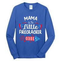 Mama Of The Little Firecracker 4th Of July Birthday Party Cool Gift Tall Long Sleeve T-Shirt