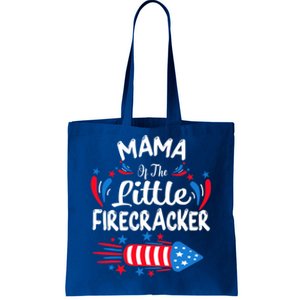 Mama Of The Little Firecracker 4th Of July Birthday Party Cool Gift Tote Bag