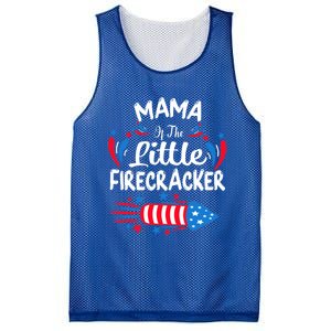 Mama Of The Little Firecracker 4th Of July Birthday Party Cool Gift Mesh Reversible Basketball Jersey Tank