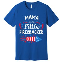 Mama Of The Little Firecracker 4th Of July Birthday Party Cool Gift Premium T-Shirt