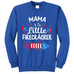 Mama Of The Little Firecracker 4th Of July Birthday Party Cool Gift Tall Sweatshirt