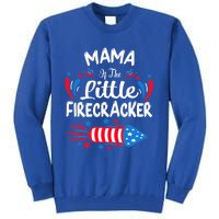 Mama Of The Little Firecracker 4th Of July Birthday Party Cool Gift Tall Sweatshirt