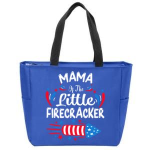 Mama Of The Little Firecracker 4th Of July Birthday Party Cool Gift Zip Tote Bag