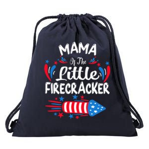 Mama Of The Little Firecracker 4th Of July Birthday Party Cool Gift Drawstring Bag