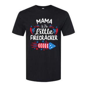 Mama Of The Little Firecracker 4th Of July Birthday Party Cool Gift Softstyle CVC T-Shirt