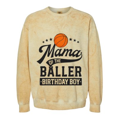 Mama Of The Baller Birthday Mom Basketball Themed Party Colorblast Crewneck Sweatshirt