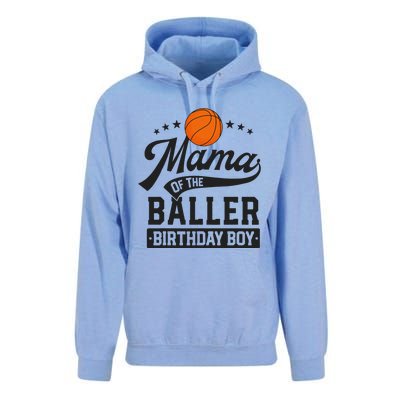 Mama Of The Baller Birthday Mom Basketball Themed Party Unisex Surf Hoodie