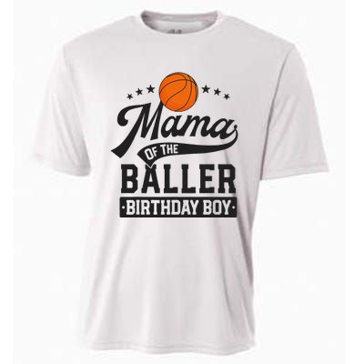 Mama Of The Baller Birthday Mom Basketball Themed Party Cooling Performance Crew T-Shirt