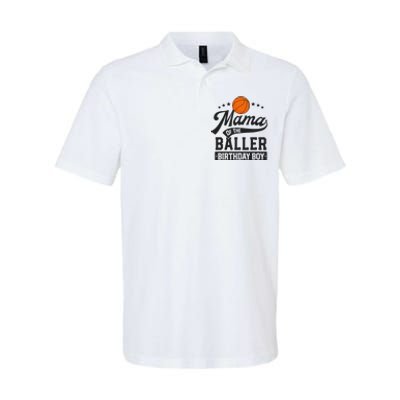 Mama Of The Baller Birthday Mom Basketball Themed Party Softstyle Adult Sport Polo