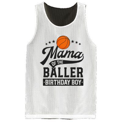 Mama Of The Baller Birthday Mom Basketball Themed Party Mesh Reversible Basketball Jersey Tank