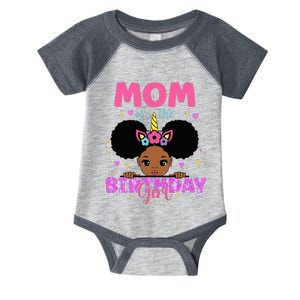 Mom Of The Birthday Girl Melanin Afro Unicorn Princess Infant Baby Jersey Bodysuit