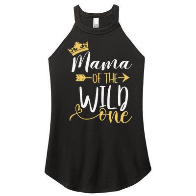 Mama of the Wild One 1st Birthday Matching First Thing Mommy Women’s Perfect Tri Rocker Tank