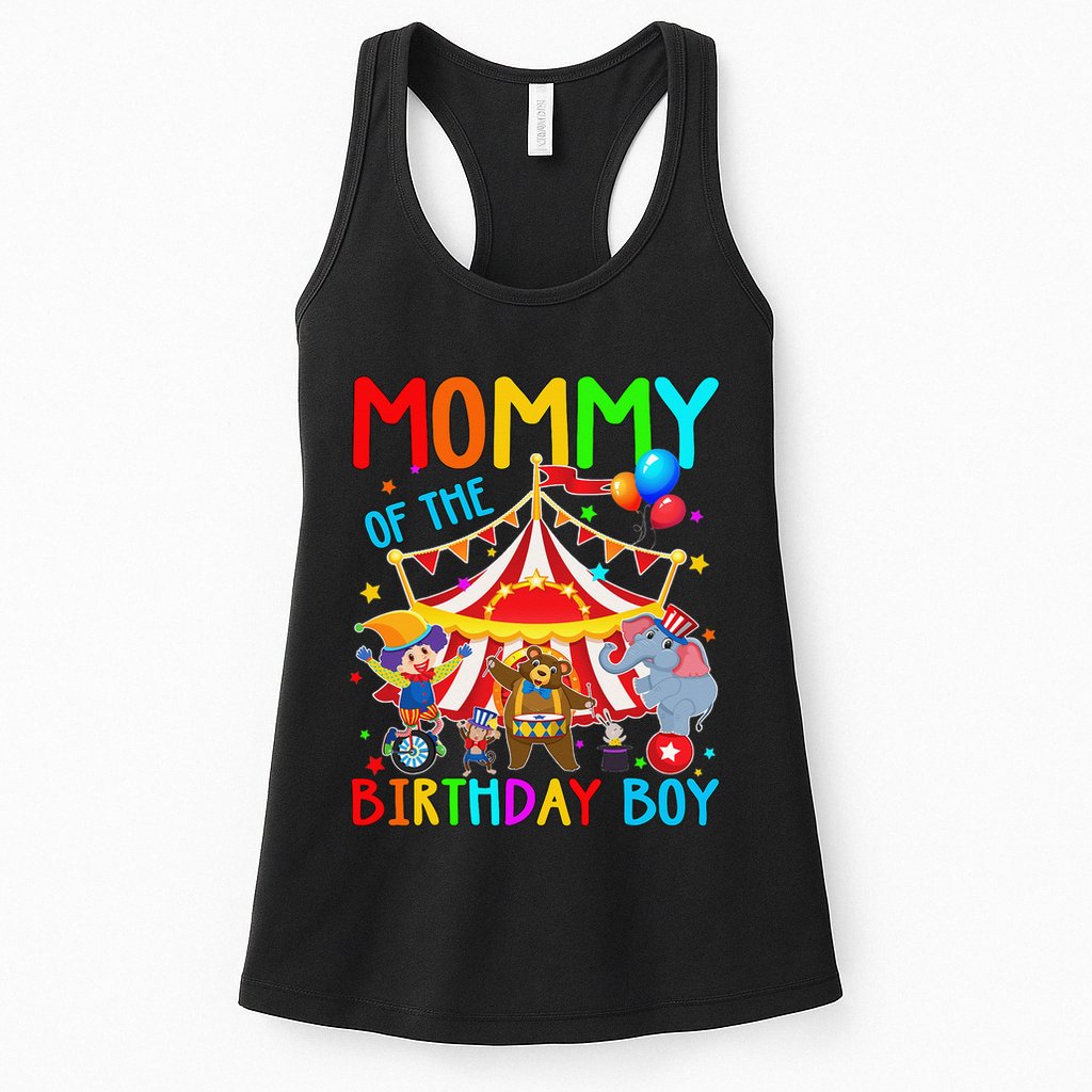 Mommy Of The Birthday Carnival Circus Themed Family Bday Womens Tank Top