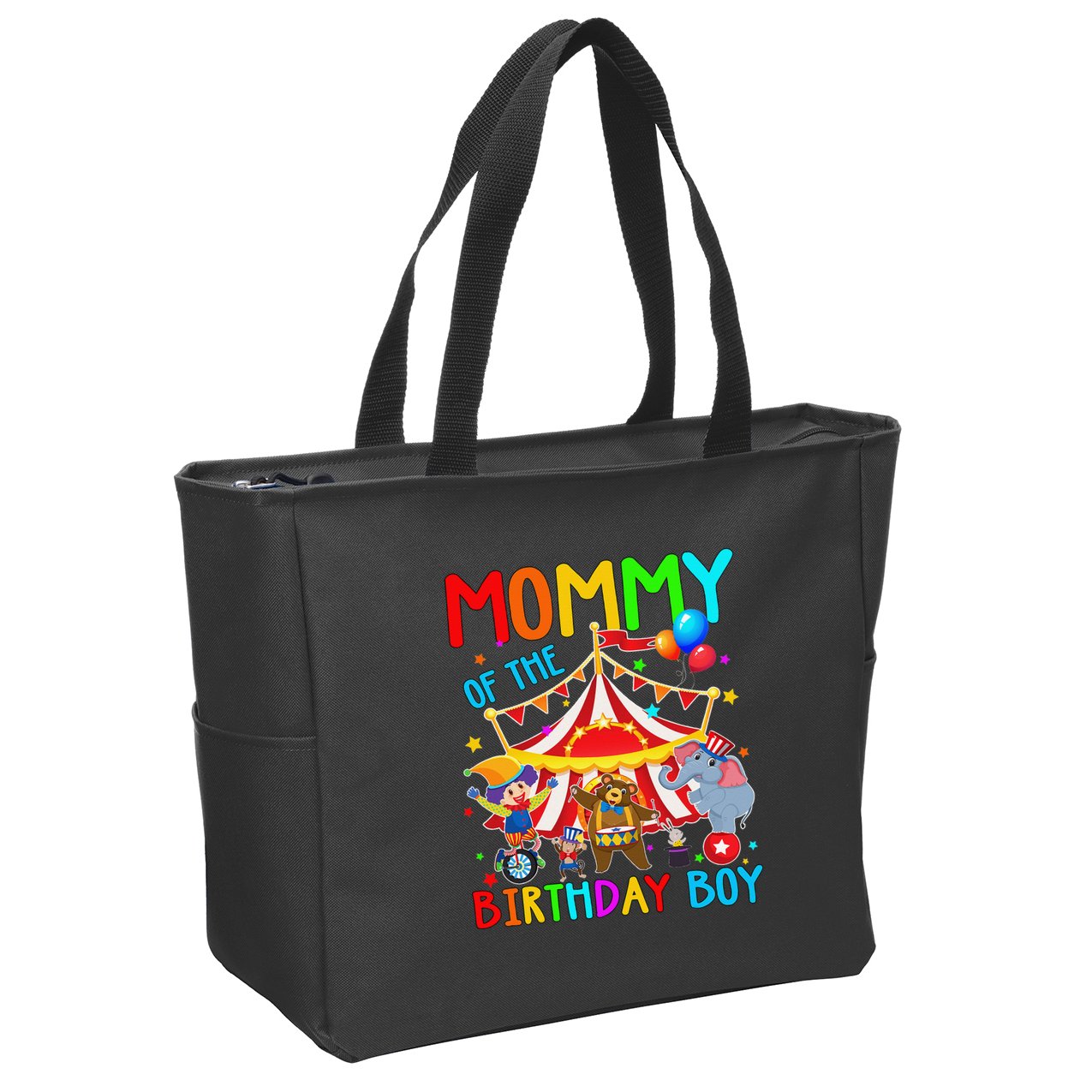 Mommy Of The Birthday Carnival Circus Themed Family Bday Zip Tote Bag