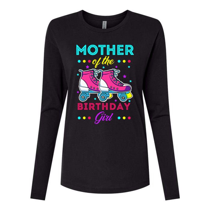 Mother of the Birthday Roller Skates Bday Skating Theme Womens Cotton Relaxed Long Sleeve T-Shirt