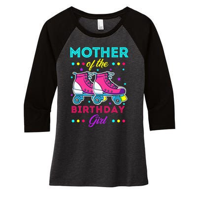 Mother of the Birthday Roller Skates Bday Skating Theme Women's Tri-Blend 3/4-Sleeve Raglan Shirt