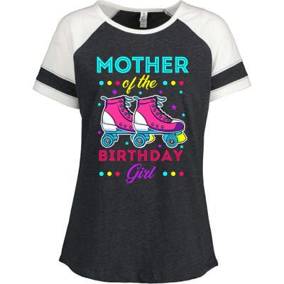 Mother of the Birthday Roller Skates Bday Skating Theme Enza Ladies Jersey Colorblock Tee