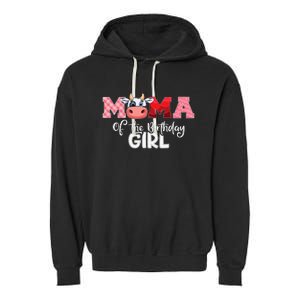 Mama of The Birthday Cow Family Cow Farm Matching Garment-Dyed Fleece Hoodie