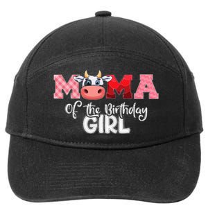 Mama of The Birthday Cow Family Cow Farm Matching 7-Panel Snapback Hat