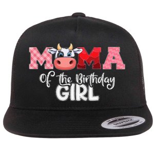 Mama of The Birthday Cow Family Cow Farm Matching Flat Bill Trucker Hat