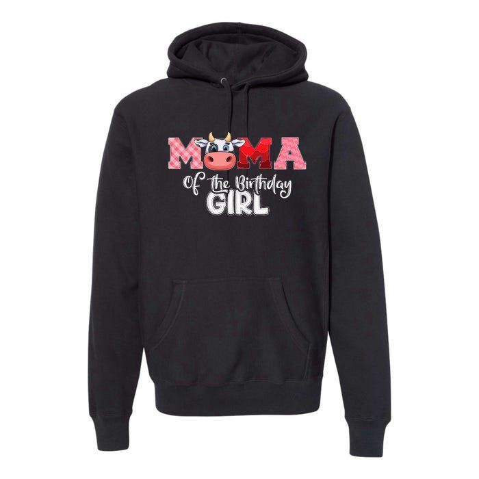 Mama of The Birthday Cow Family Cow Farm Matching Premium Hoodie