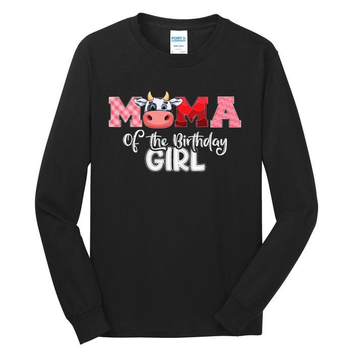 Mama of The Birthday Cow Family Cow Farm Matching Tall Long Sleeve T-Shirt